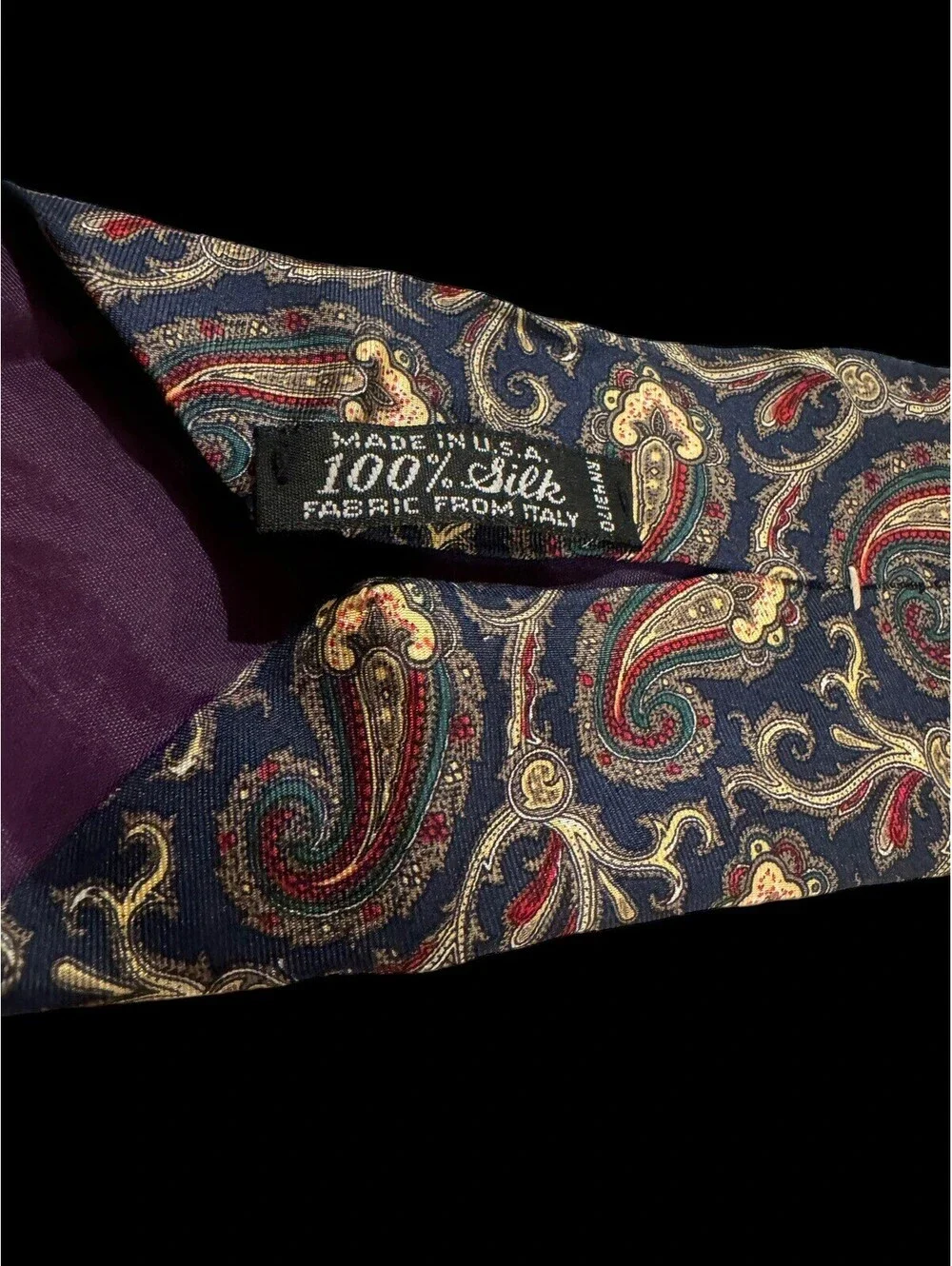 Men’s Vintage Kenneth Stevens Italian Silk Tie. Made In USA